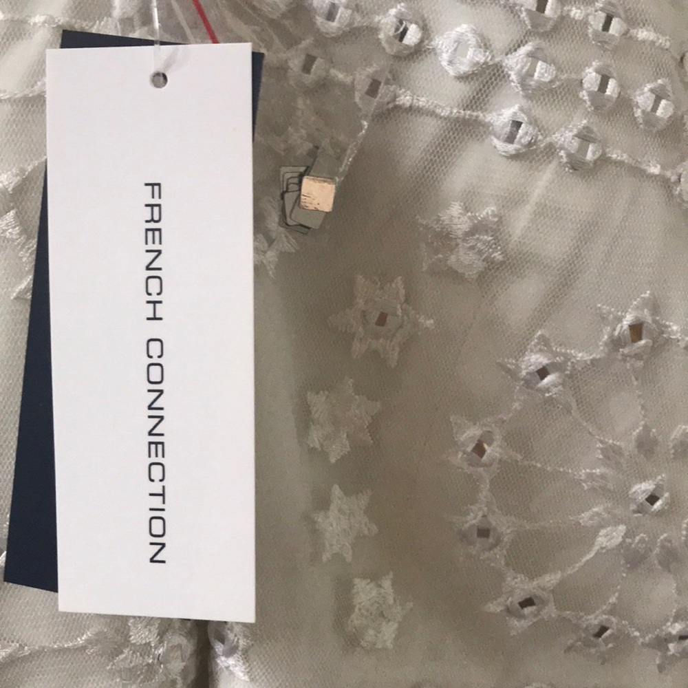 Beautiful white summer dress with mirrored beading